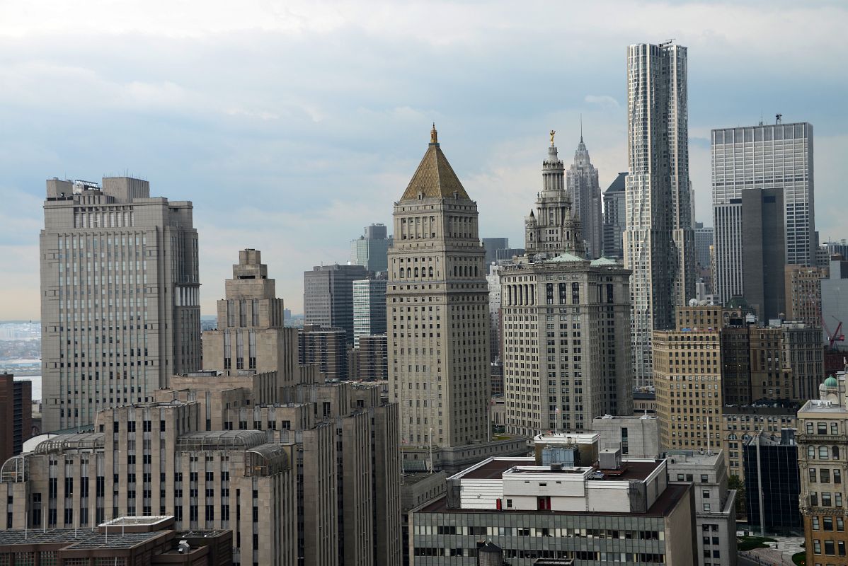 08-03 Patrick Moynihan And Thurgood Marshall United States Courthouses, Manhattan Municipal Building, New York By Gehry, One Chase Manhattan Plaza From Rooftop NoMo SoHo New York City